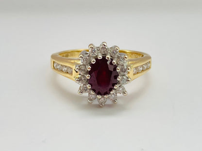 18ct Gold Ruby & Diamond Ring