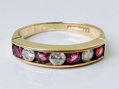 Vintage 9ct Gold Ruby & Diamond Ring