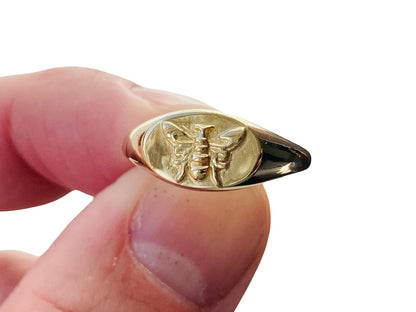 9ct Gold Bee Signet Ring