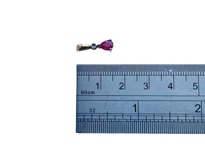 9ct Gold Ruby & Diamond Heart Pendant