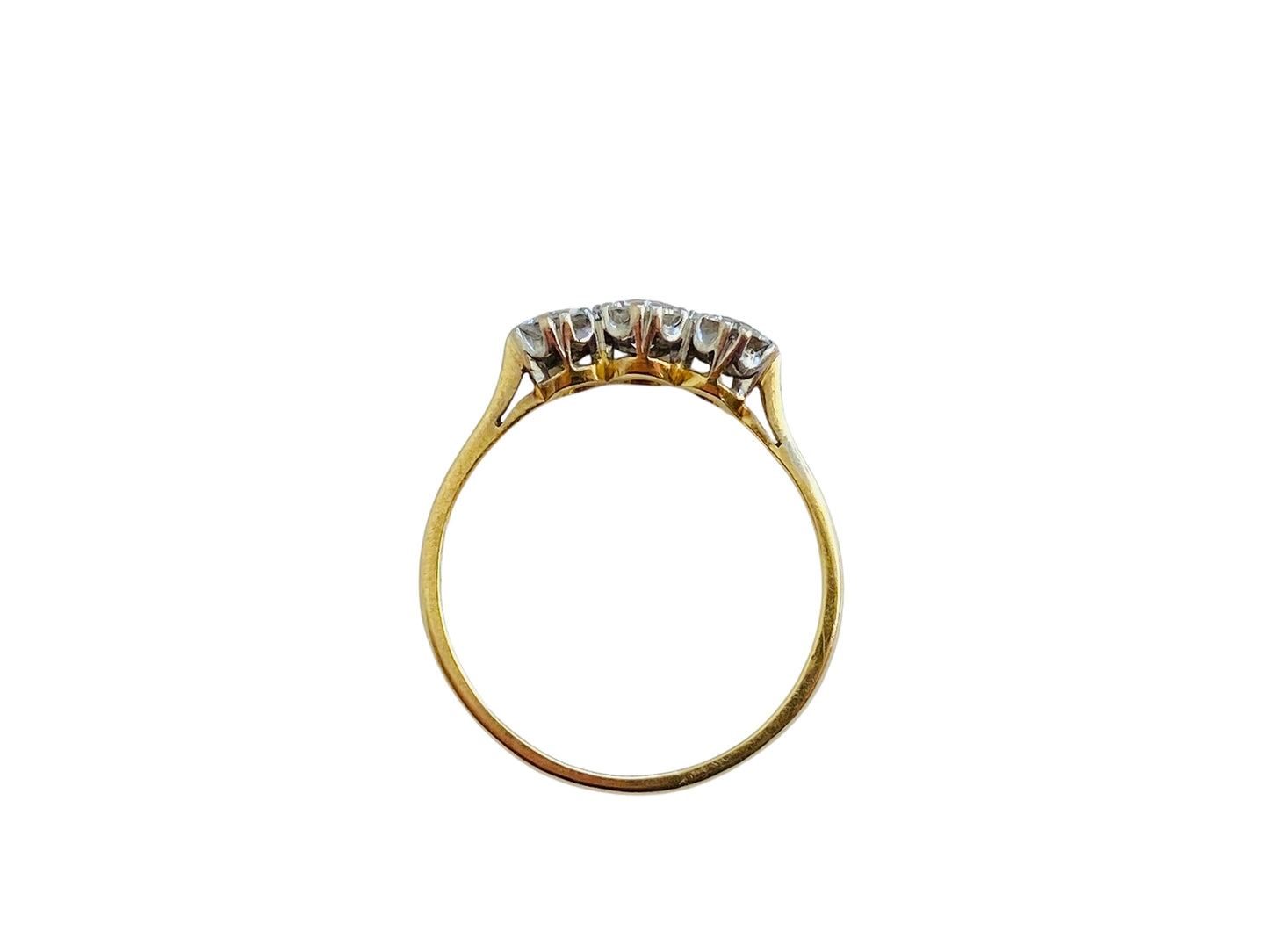 Vintage 18ct Gold 0.75ct Three-Stone Diamond Ring