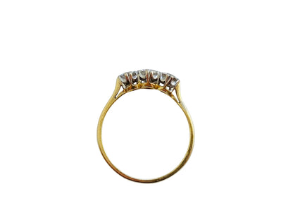 Vintage 18ct Gold 0.75ct Three-Stone Diamond Ring