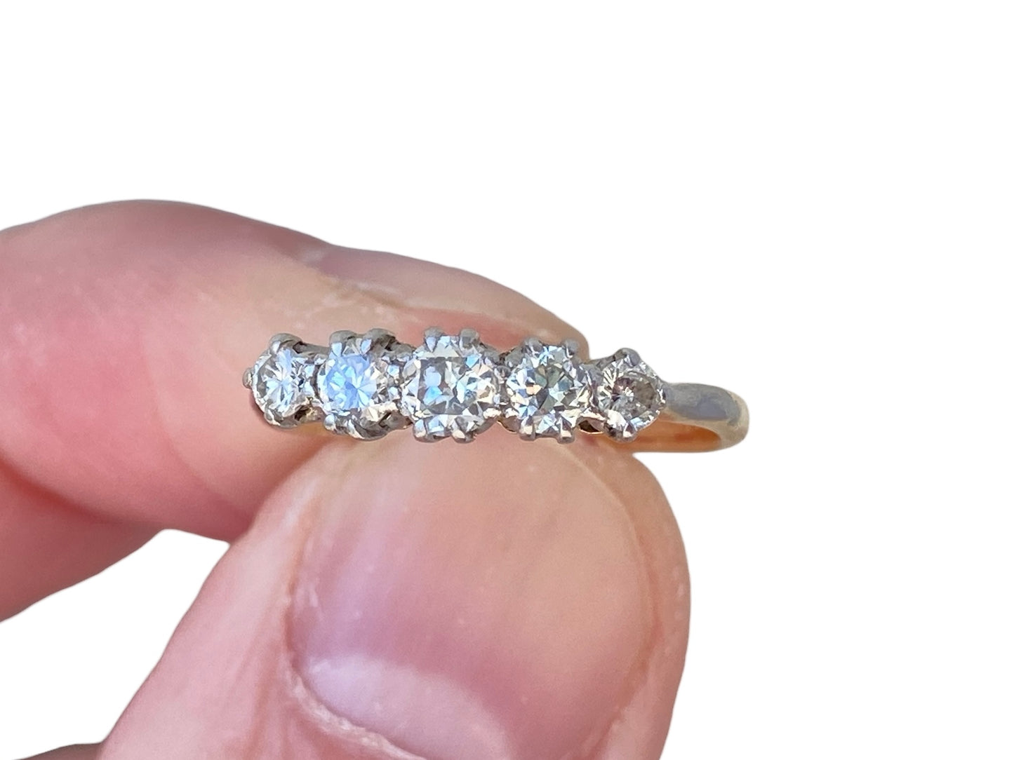 Antique 18ct Gold Five-Stone Diamond Ring