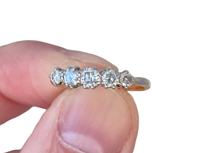 Antique 18ct Gold Five-Stone Diamond Ring