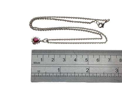 18ct Gold Ruby & Diamond Pendant with Necklace