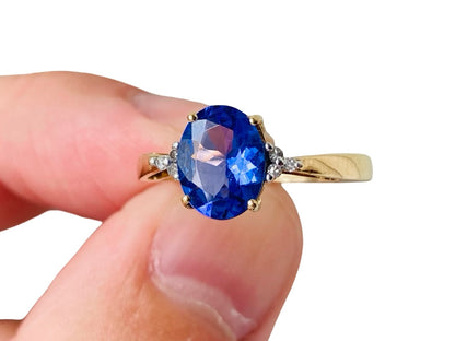 9ct Gold Tanzanite & Diamond Ring