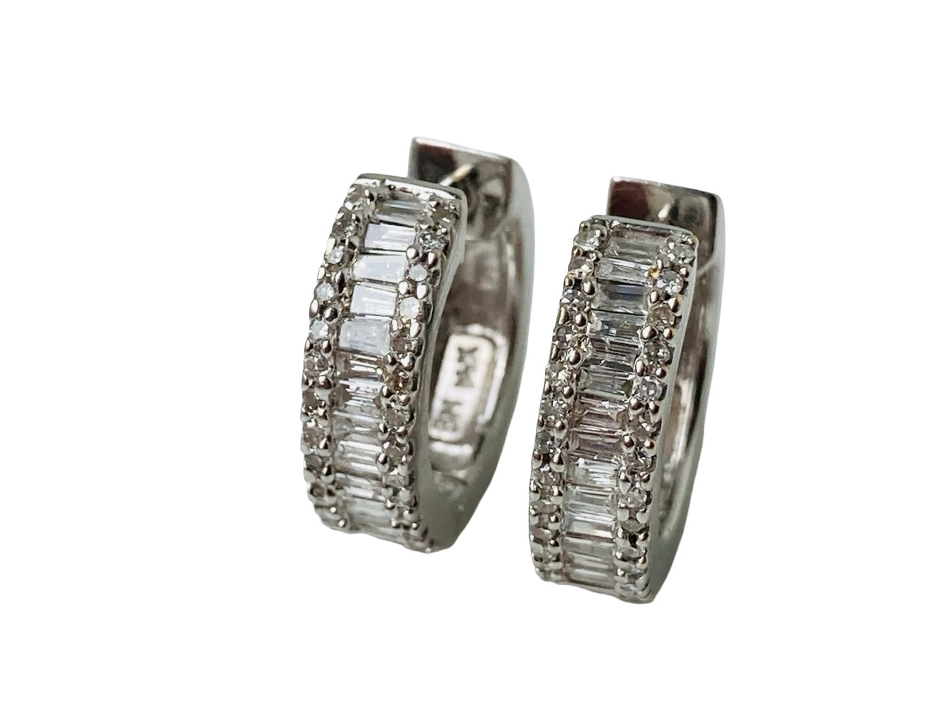 14ct Gold Diamond Hoop Earrings