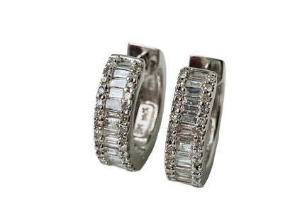 14ct Gold Diamond Hoop Earrings