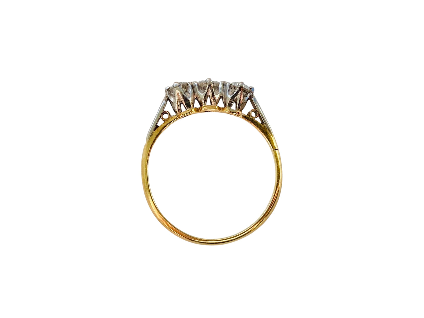 Vintage 18ct Gold Three-Stone Diamond Ring