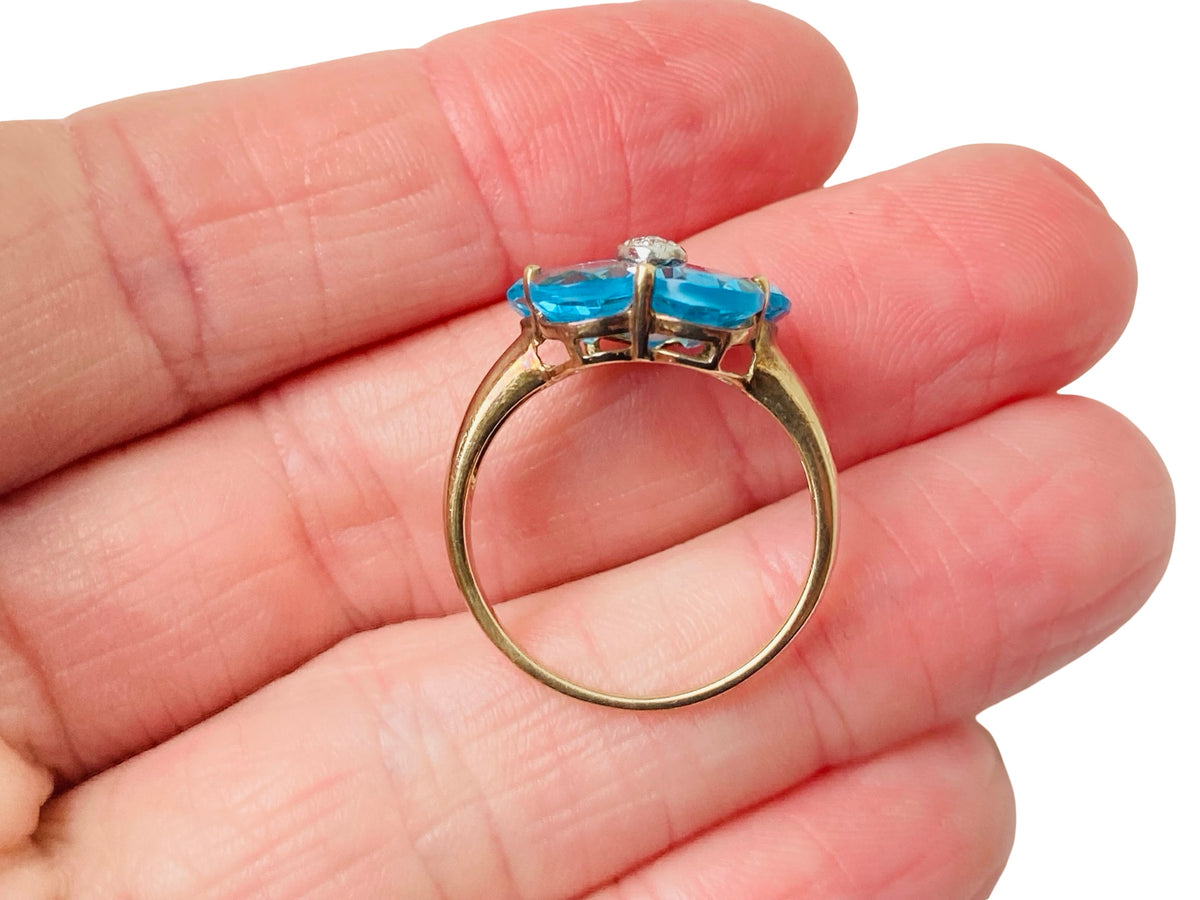 9ct Gold Topaz & Diamond Ring