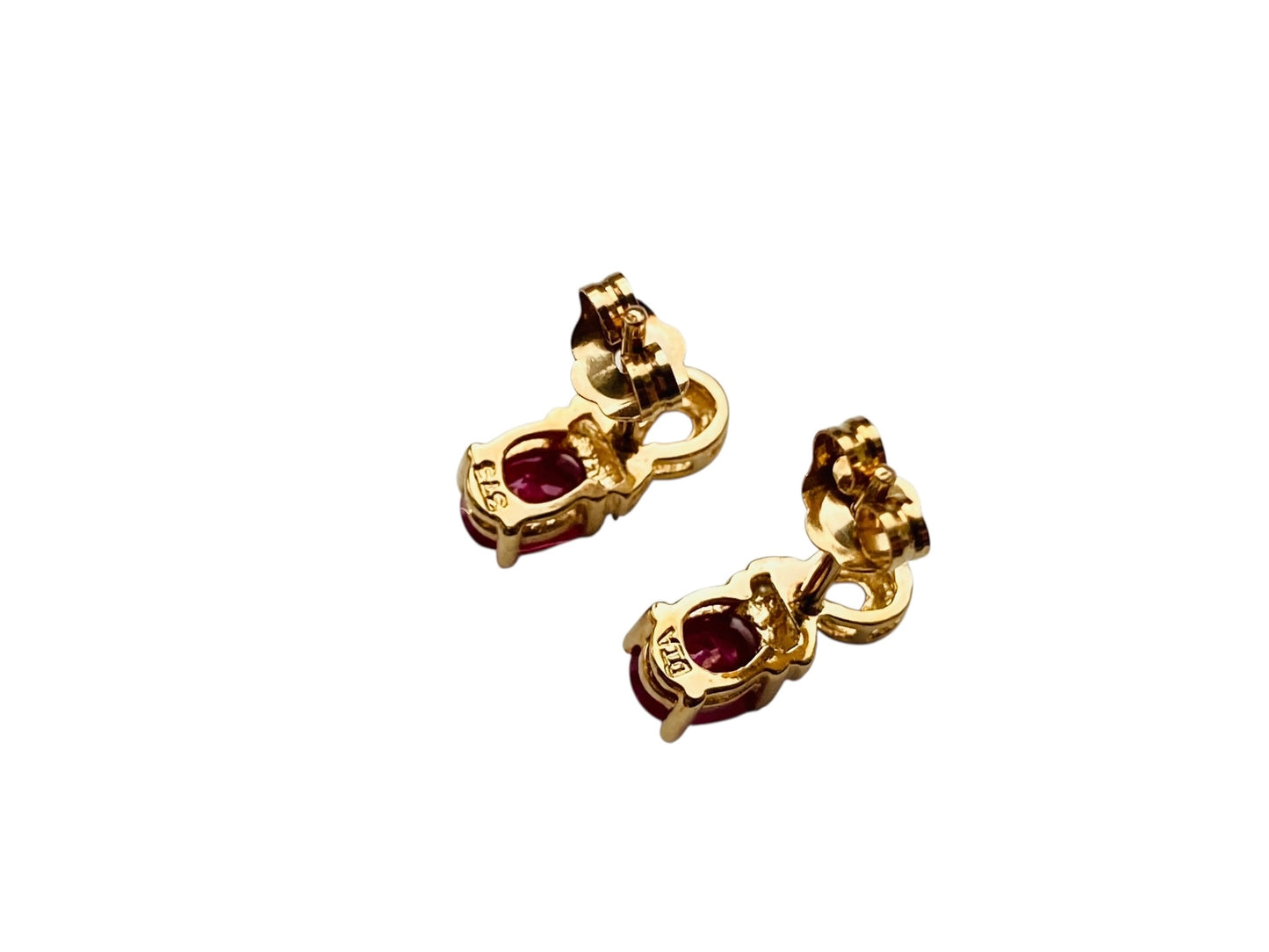 9ct Gold Ruby & Diamond Earrings