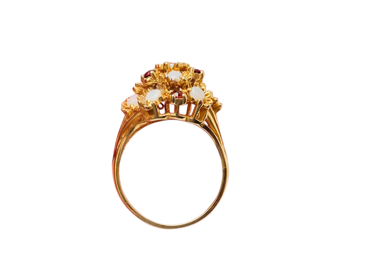 Vintage 9ct Gold Opal & Garnet Ring