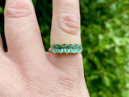 14ct Gold Emerald & Diamond Ring