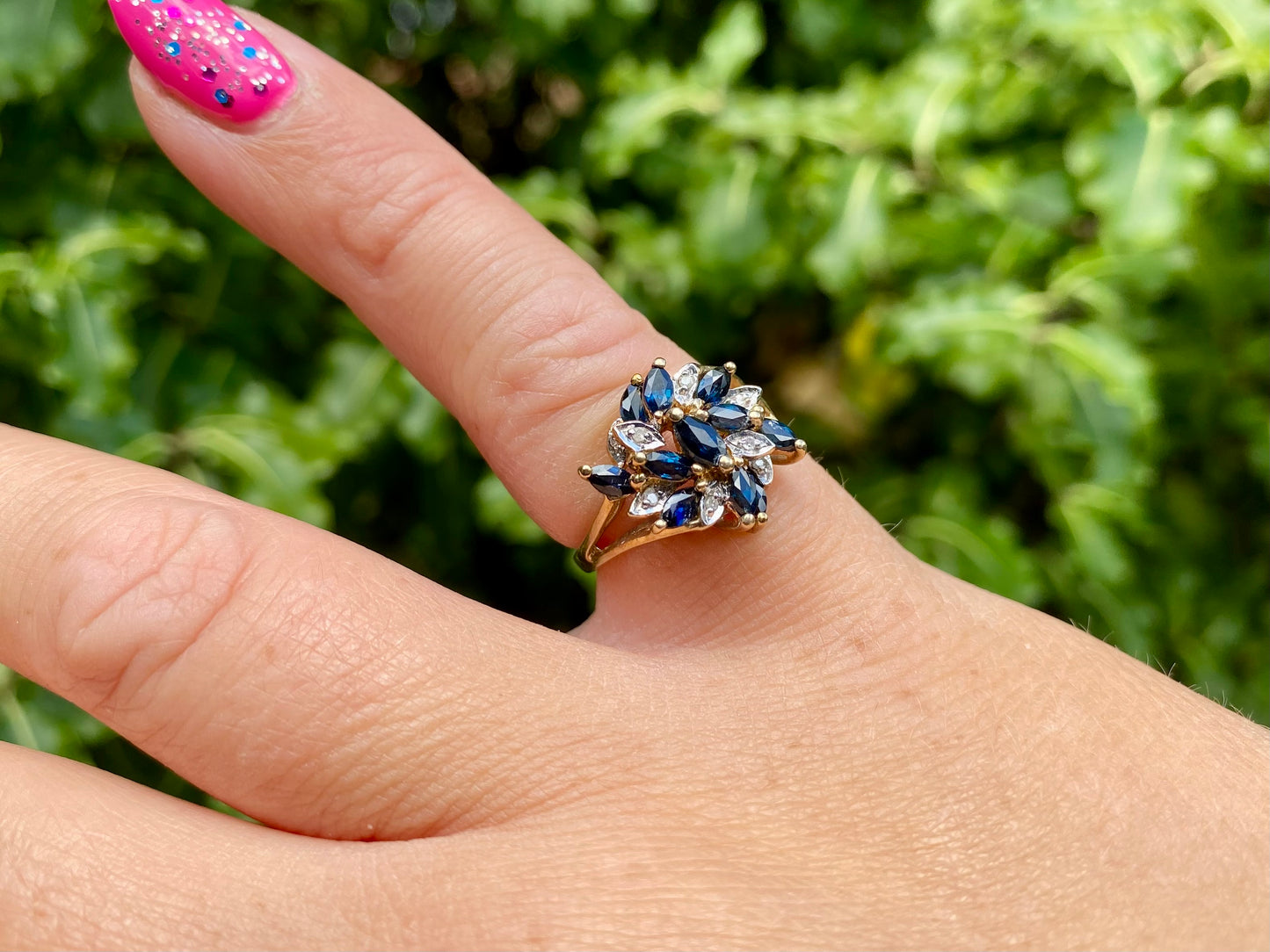 9ct Gold Sapphire & Diamond Ring