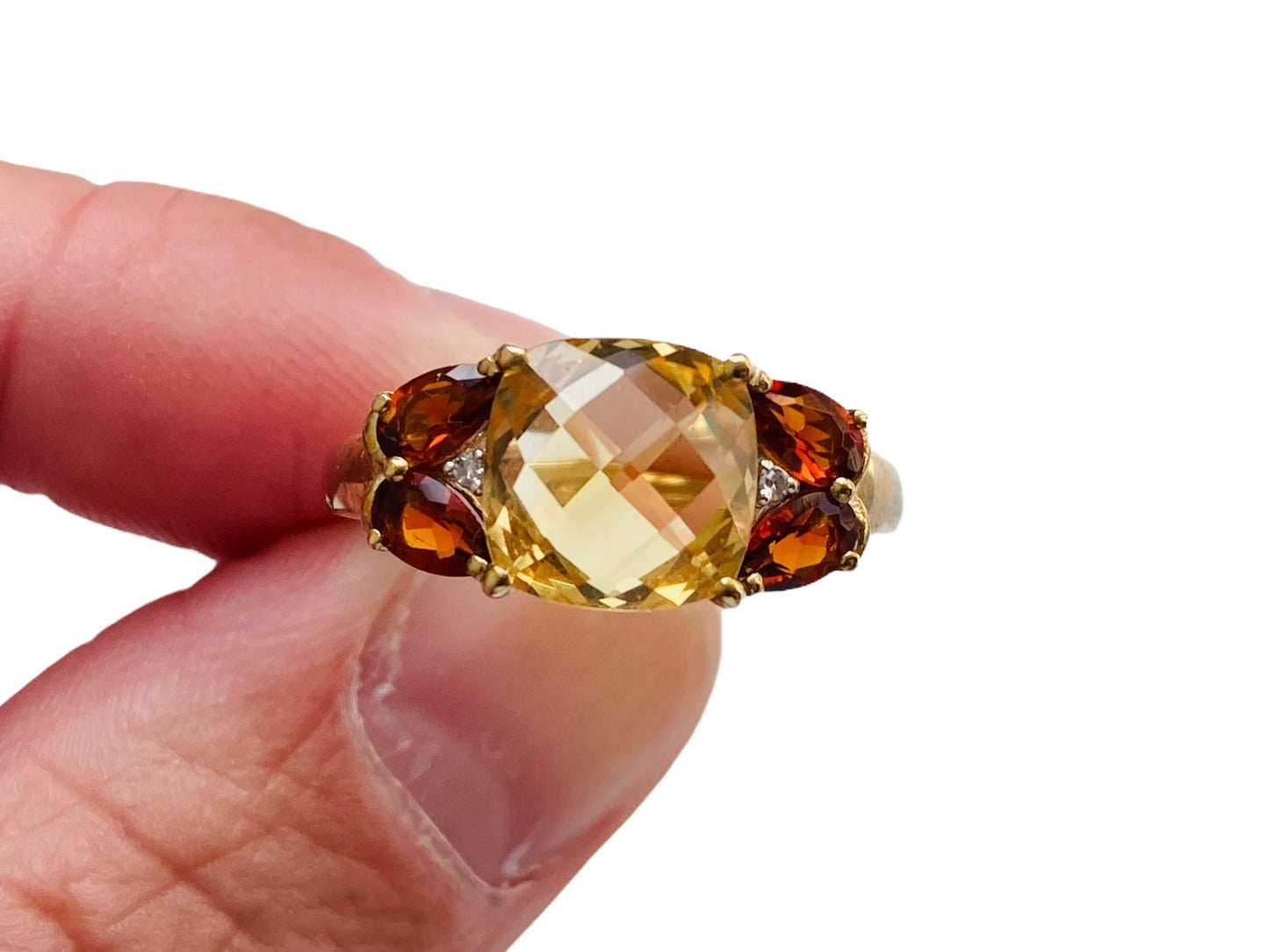 9ct Gold Citrine & Garnet Ring