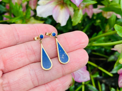 9ct Gold Lapis Lazuli Earrings