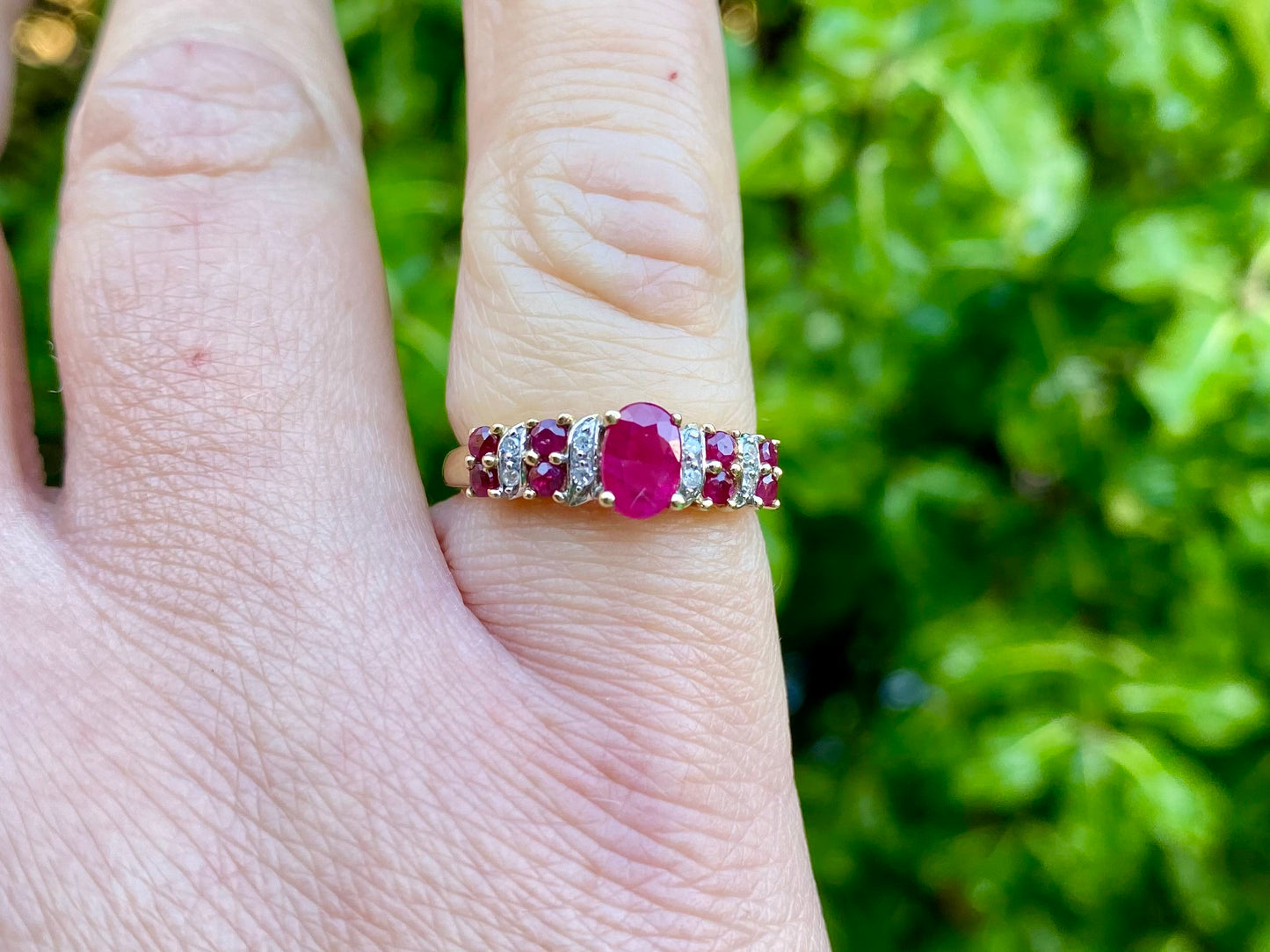 9ct Gold Ruby & Diamond Ring