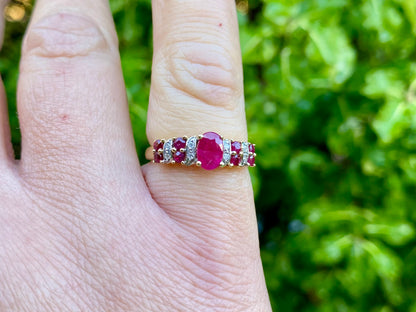 9ct Gold Ruby & Diamond Ring