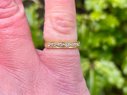 Vintage 18ct Gold Diamond Band Ring