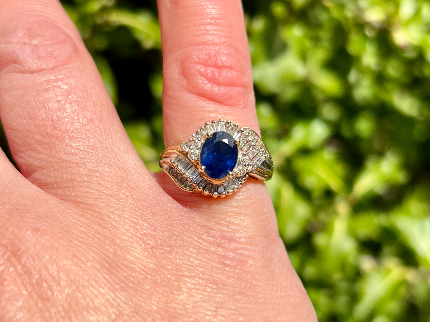 14ct Gold Sapphire & Diamond Ring