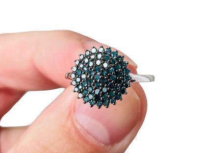 9ct Gold Blue Diamond Ring