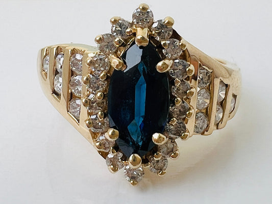 14ct Gold Sapphire & Diamond Ring