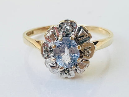 9ct Gold Sapphire & Diamond Ring