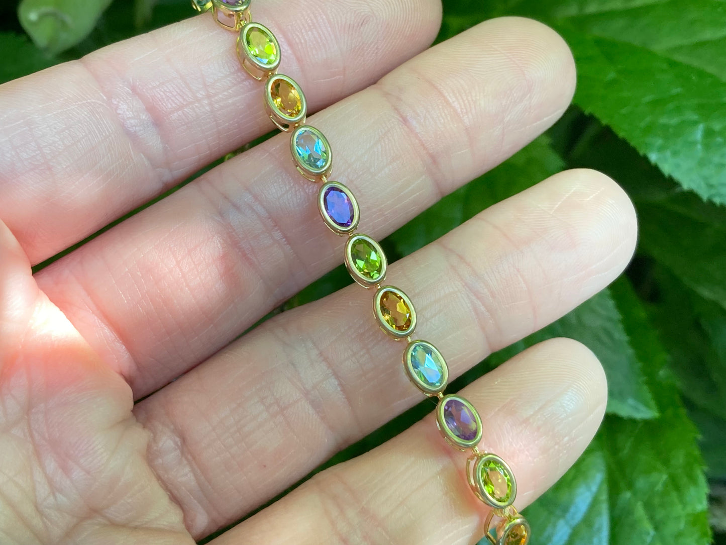 9ct Gold Multi Gemstone Bracelet