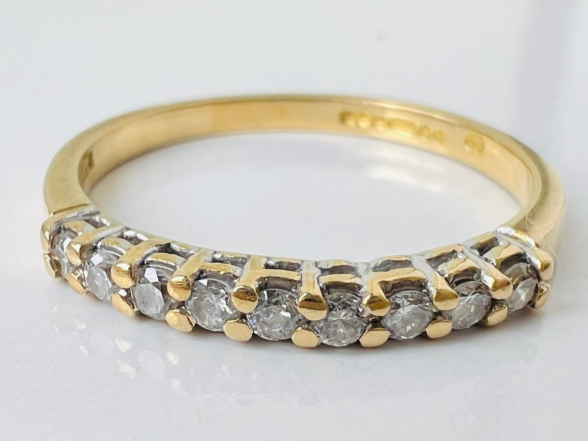 18ct Gold Nine-Stone Diamond Stacking Ring