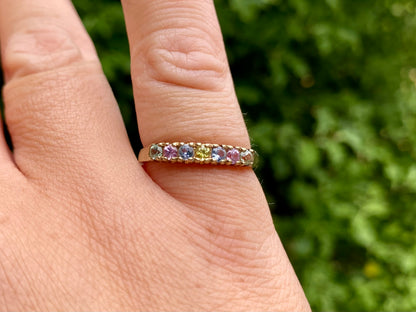9ct Gold Multi-Coloured Sapphire Ring