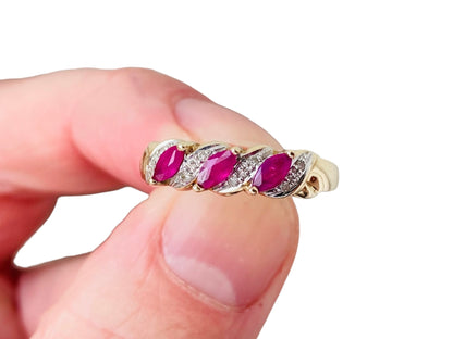 9ct Gold Ruby & Diamond Ring
