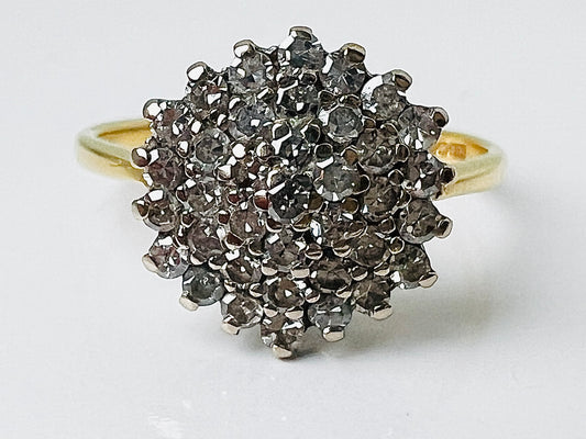 Vintage 18ct Gold Diamond Cluster Ring