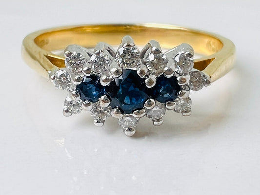 18ct Gold Sapphire & Diamond Ring