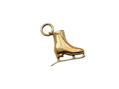 Vintage 9ct Gold Ice Skate Pendant