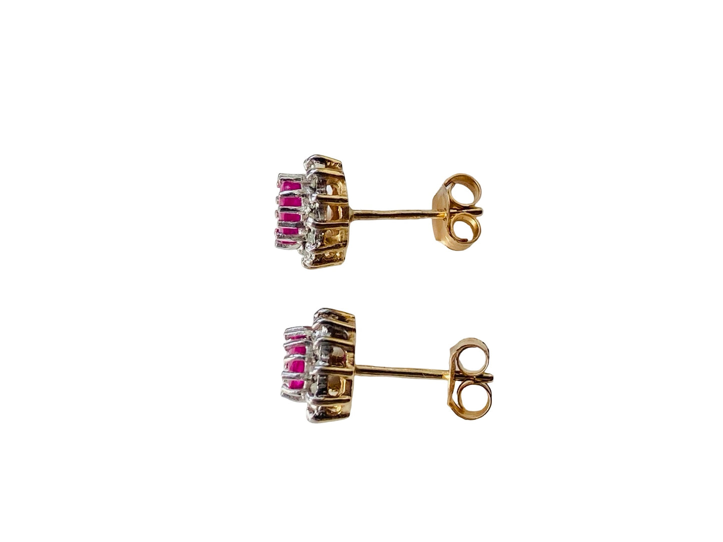 9ct Gold Ruby & Diamond Earrings