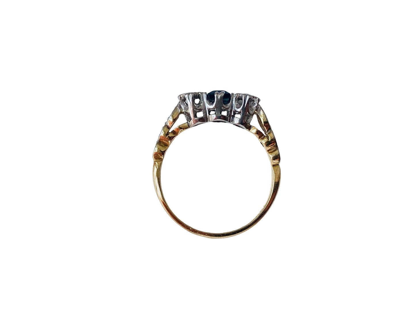 Antique 18ct Gold Sapphire & Diamond Ring