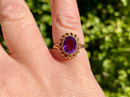 Vintage 9ct Gold Amethyst Ring