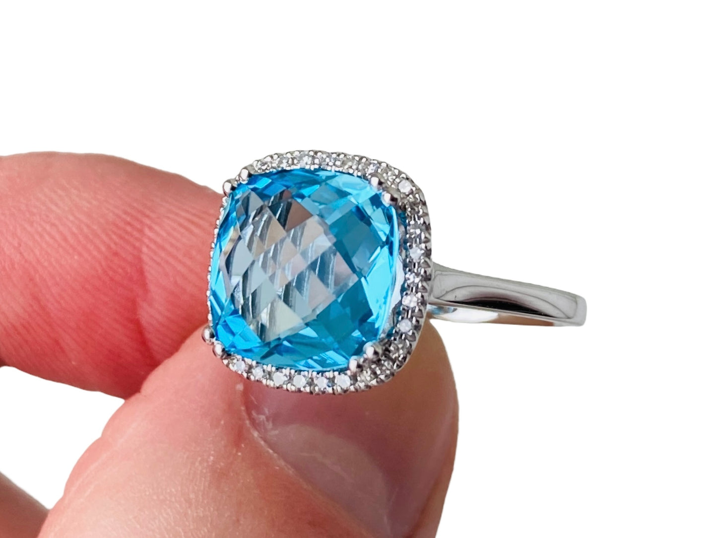 9ct Gold Topaz & Diamond Ring