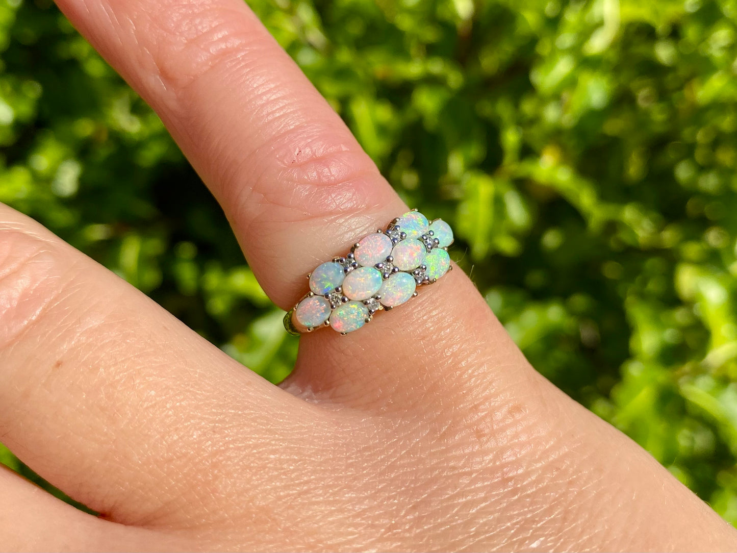 9ct Gold Opal & Diamond Ring