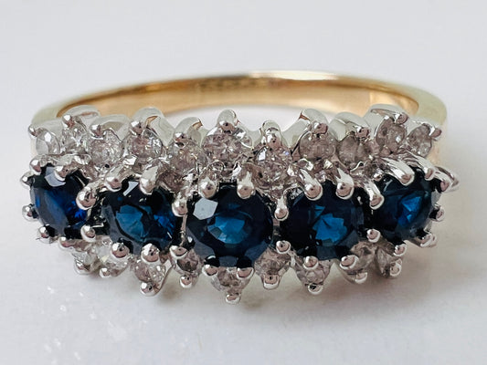 9ct Gold Sapphire & Diamond Ring