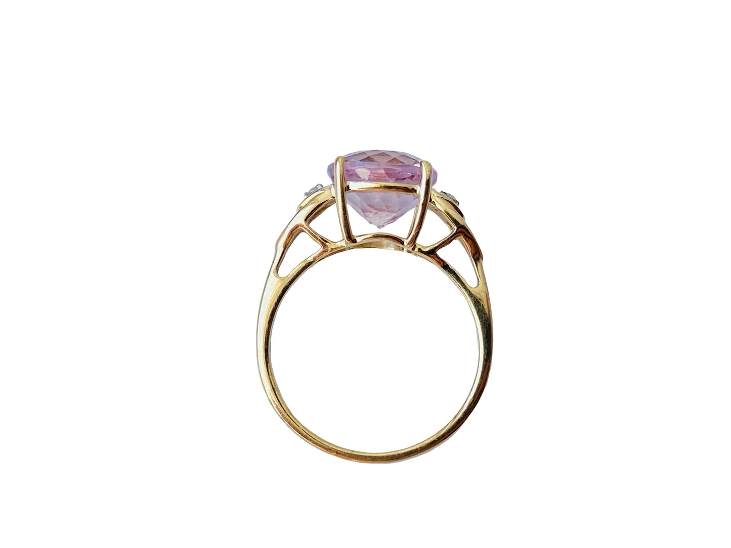 9ct Gold Pink Kunzite & Diamond Ring