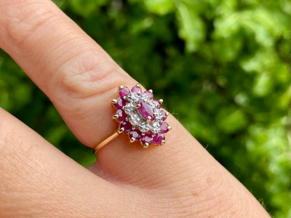 9ct Gold Ruby & Diamond Ring