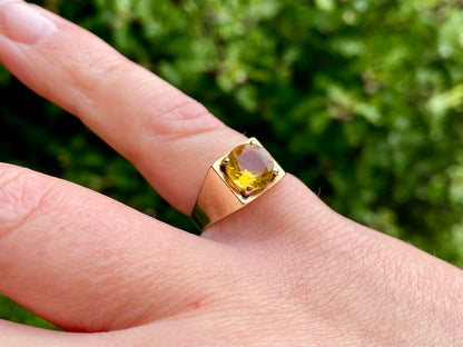Vintage 9ct Gold Citrine Ring