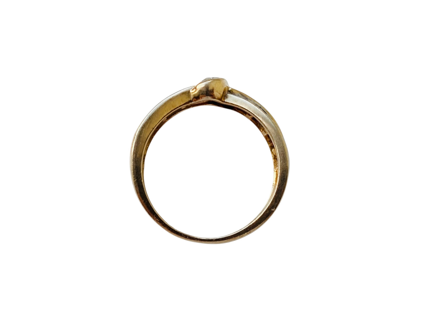9ct Gold Ruby & Diamond Crossover Ring