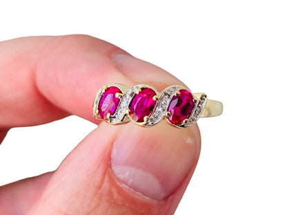 9ct Gold Ruby & Diamond Ring