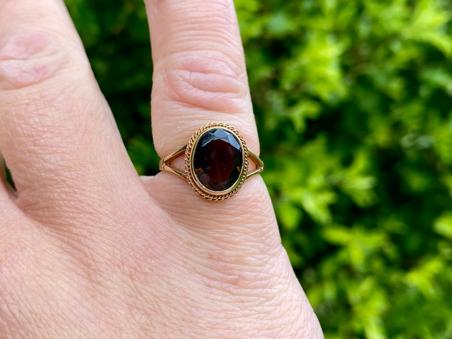 Vintage 9ct Gold Smoky Quartz Ring
