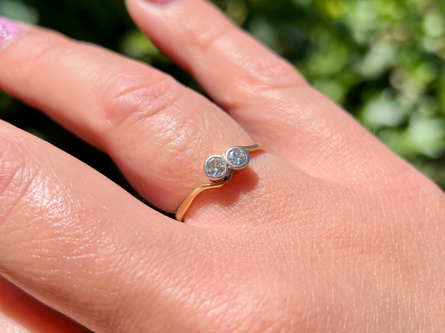 Vintage 18ct Gold Toi Et Moi Diamond Ring