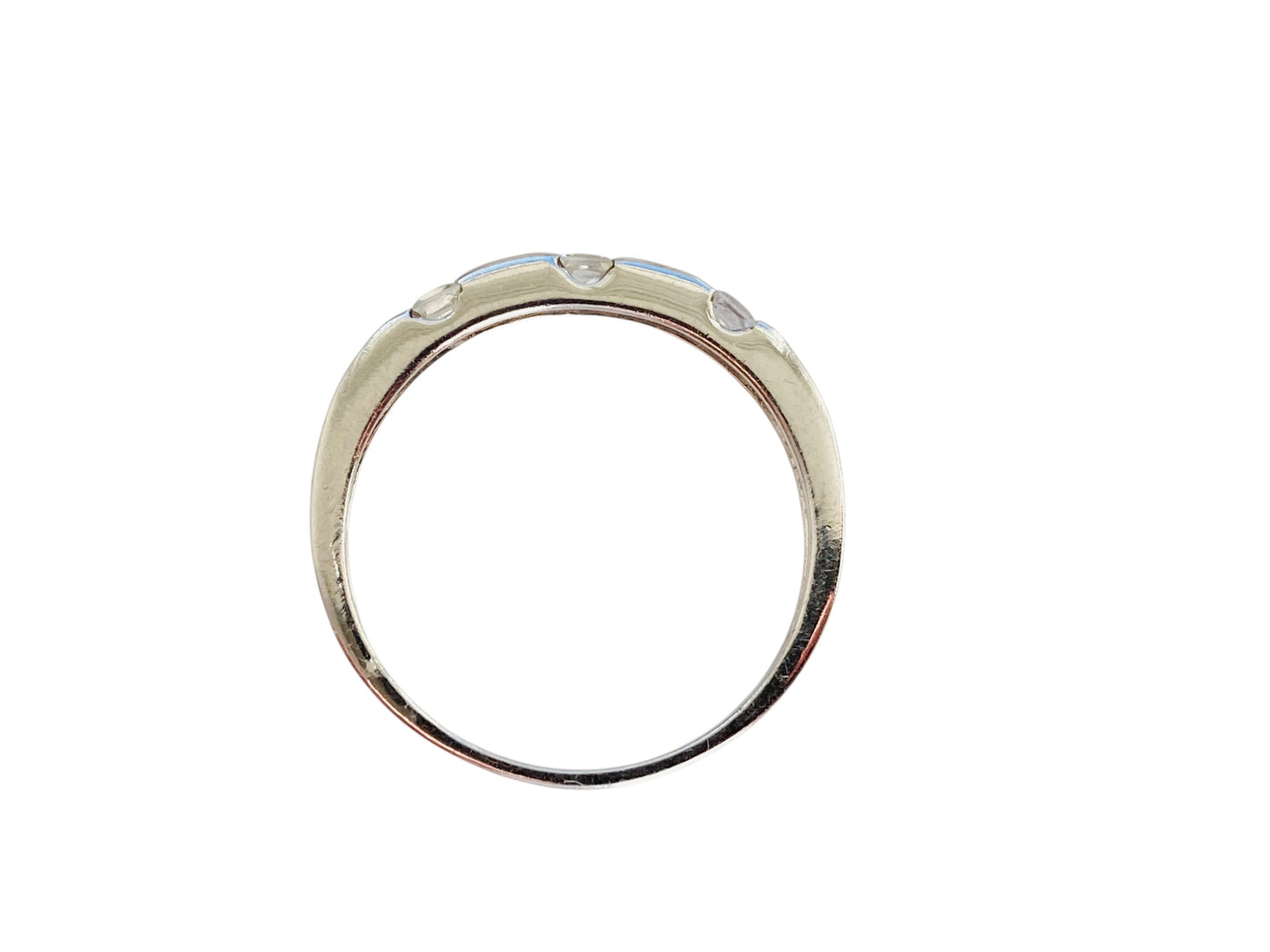 9ct Gold White Sapphire & Diamond Stacking Ring