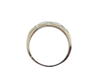 9ct Gold White Sapphire & Diamond Stacking Ring