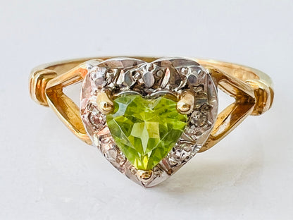9ct Gold Peridot & Diamond Ring
